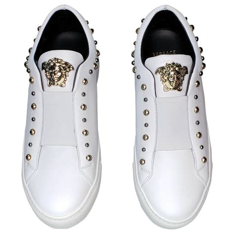 versace white signature shoes mens